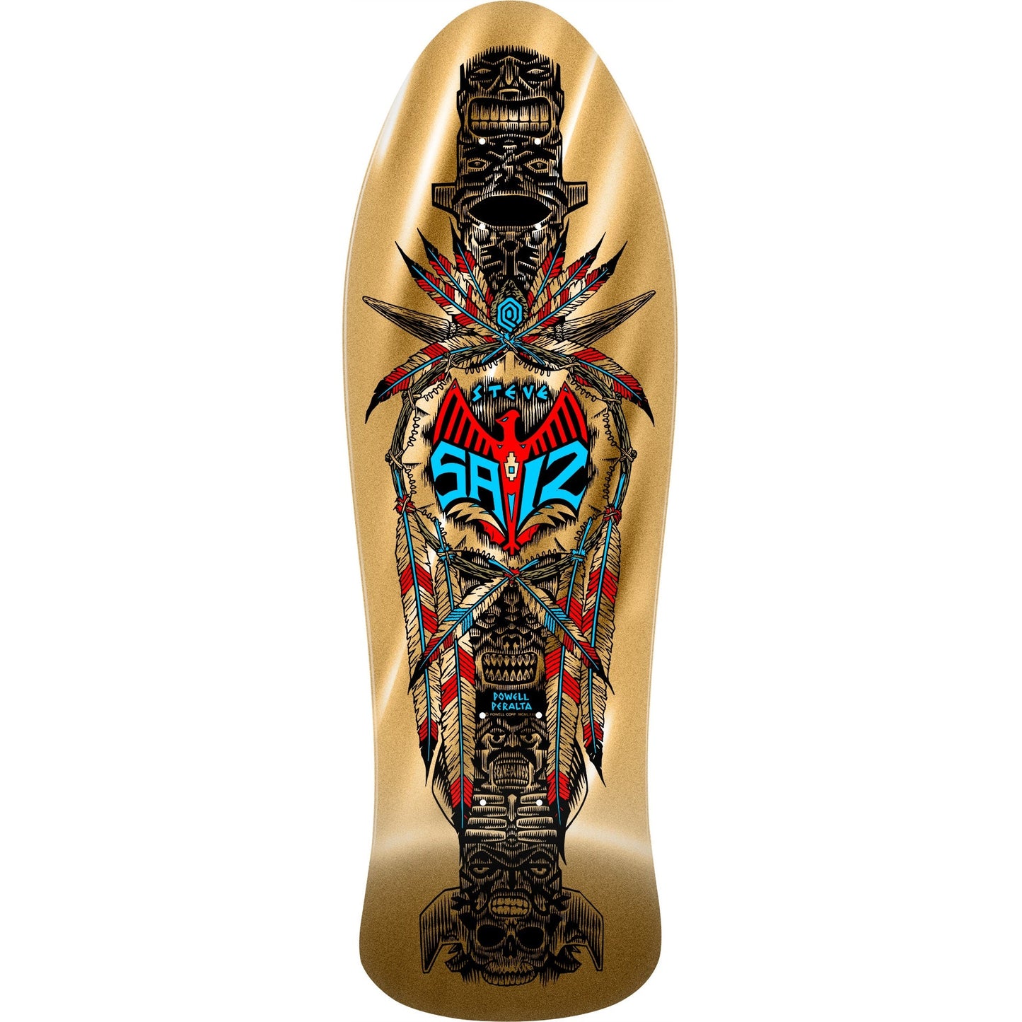 Powell Peralta Steve Saiz Totem Reissue Skateboard Deck - 10″ Gold Foil
