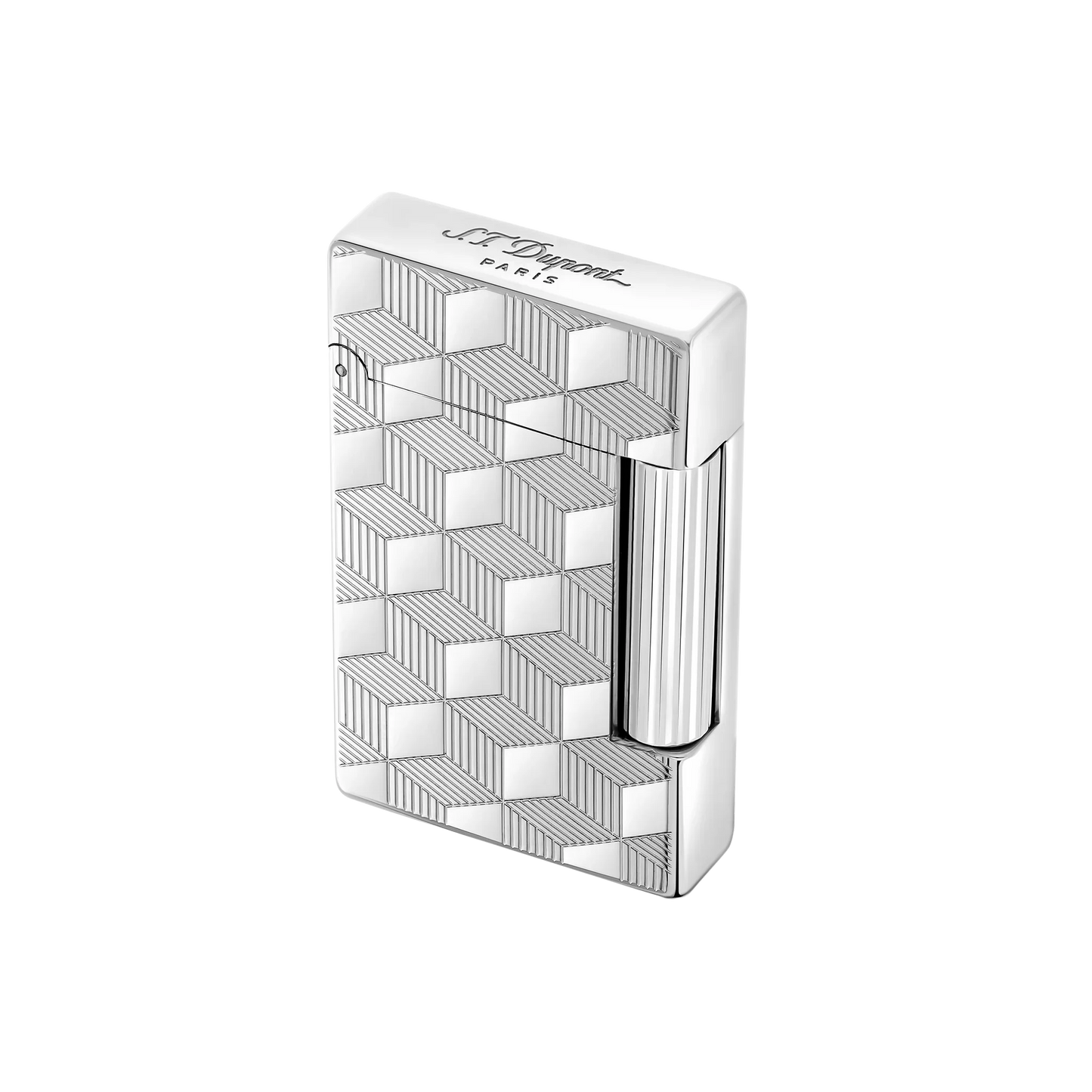S.T. DUPONT Initial Cube Guilloche Palladium Lighter/Briquet 020840