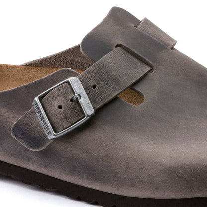 Unisex Boston Soft Footbed Oiled Leather  Iron Medium/Narrow