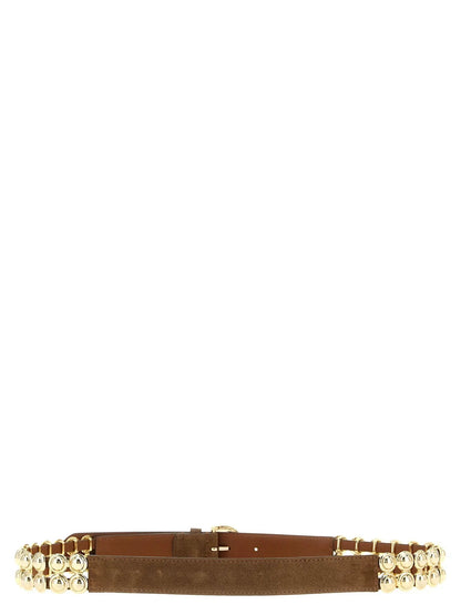 PINKO Brown Lamb Leather Regular Belt