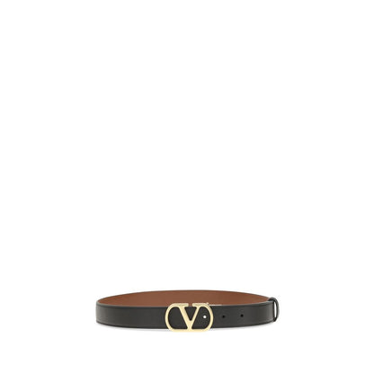 Valentino Garavani Black Calfskin Leather Belt