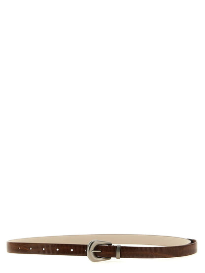 Brunello Cucinelli Brown Calfskin Thin Belt
