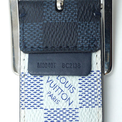 Louis Vuitton Ceinture Reverse Damier Belt All Over Pattern Leather Blue Black
