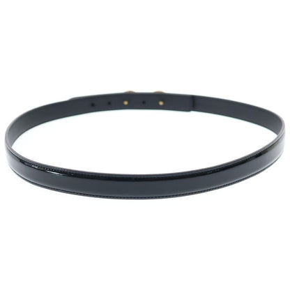 Saint Laurent Paris Maillon Leather Belt Black Patent Gold
