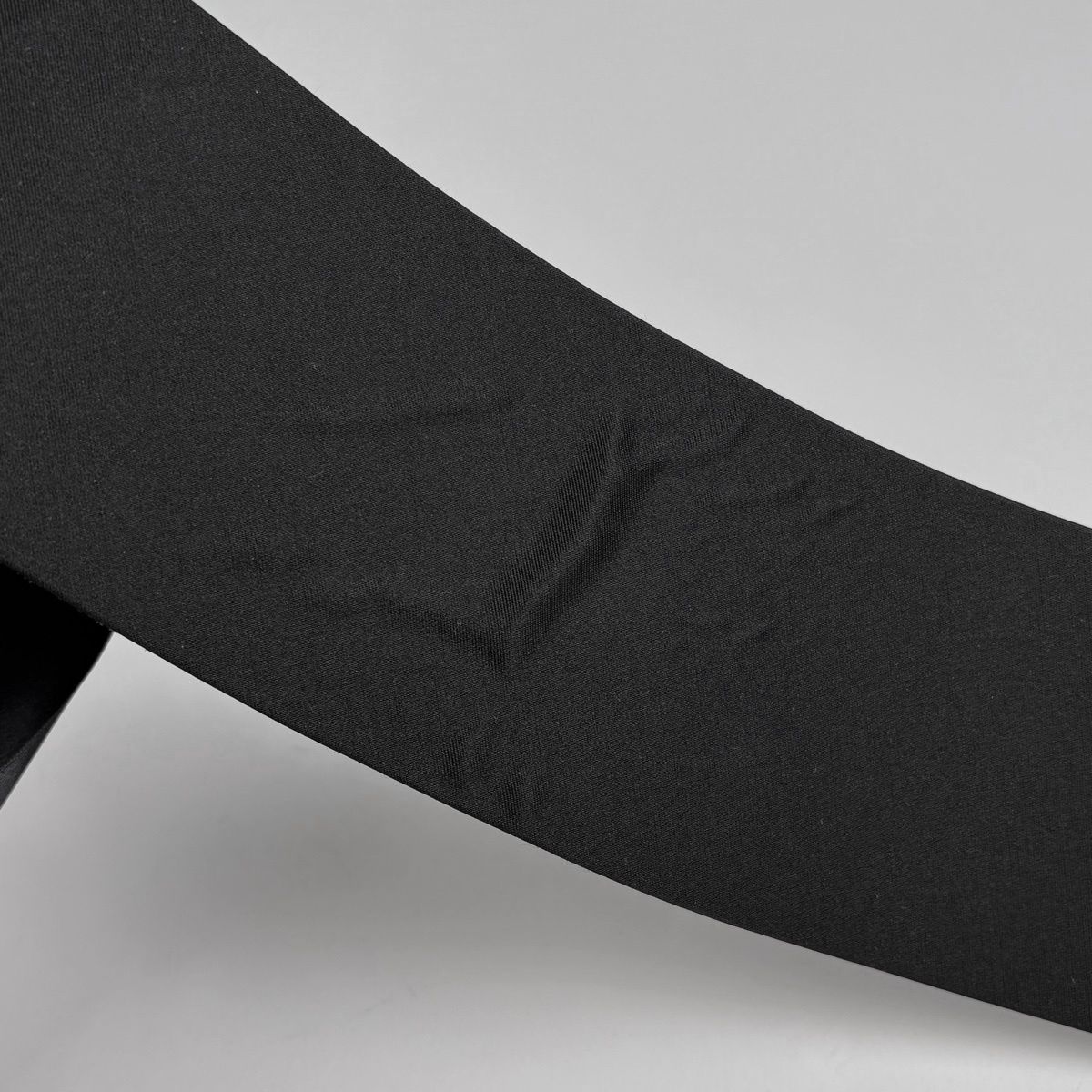Chanel CC Logo Belt Ribbon Sash Fabric Leather Black
