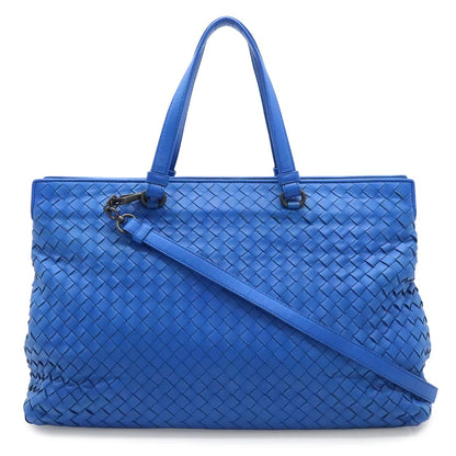 Bottega Veneta 2-Way Tote Shoulder Bag Leather Blue