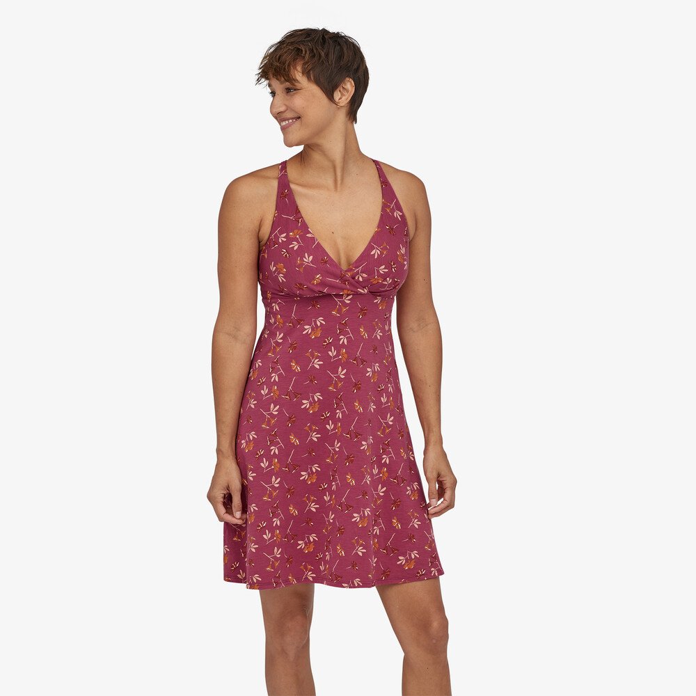 Patagonia Women's Amber Dawn Dress Vestito in cotone donna Star Pink floreale