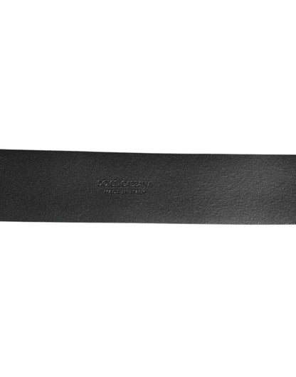 Dolce & Gabbana Black Leather Side Rings Brass Buckle Belt