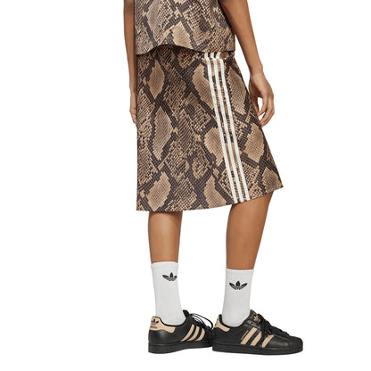 Snake Print Satin Skirt