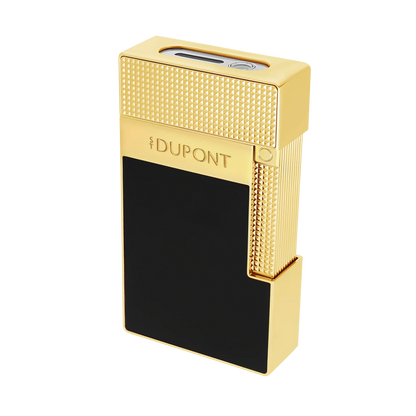 S.T. Dupont Black Lacquered Gold Table Lighter/Briquet T20100