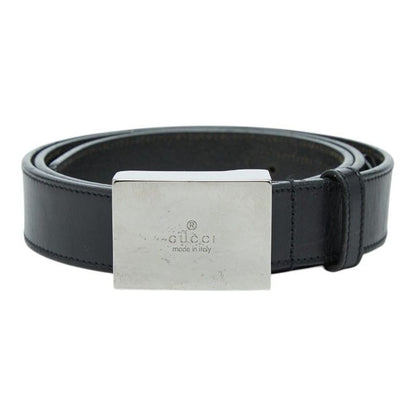 Gucci Logo Buckle Belt 90 36 Black Leather